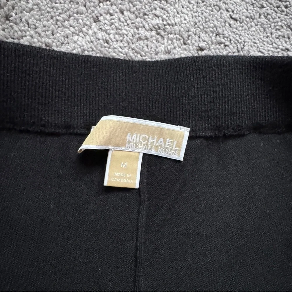 Michael Kors Black Wide-leg Pants with White Accents
